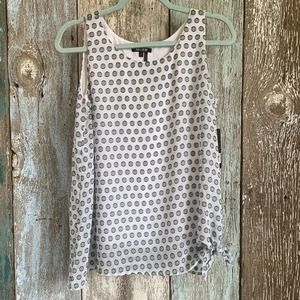 NIC+ZOE Polka Dot Tank Top Blue and White Small